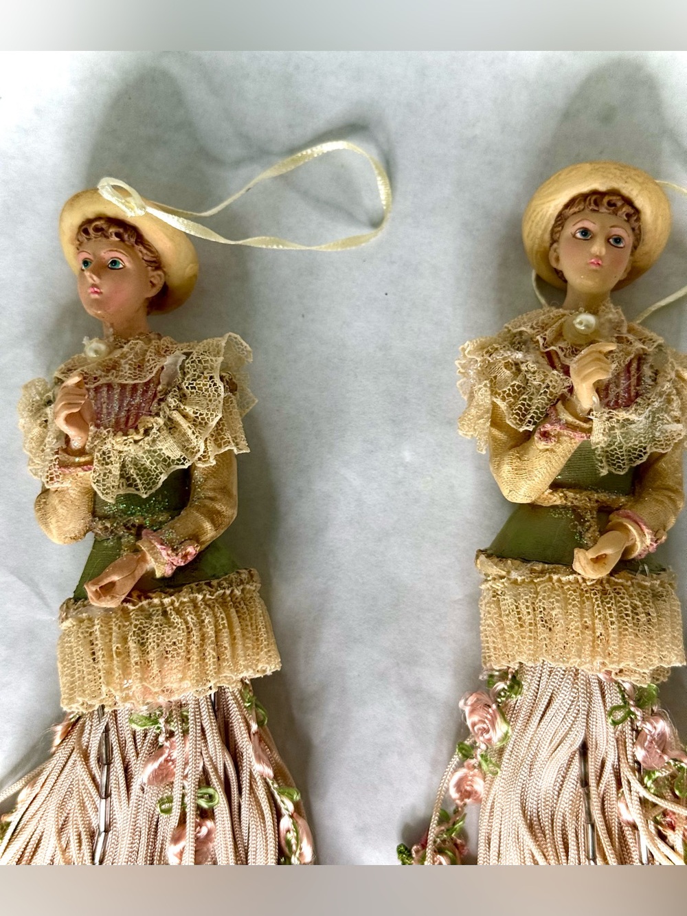 Porcelain Victorian Lady Christmas Ornaments ( Set Of 5) - Picture 7 of 16